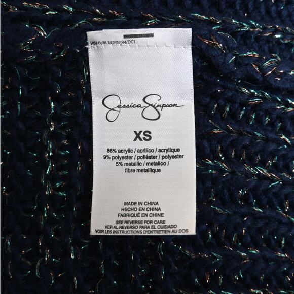 Jessica Simpson Womens XS Moonlight Navy Open Front Cardigan Sweater - Picture 8 of 10